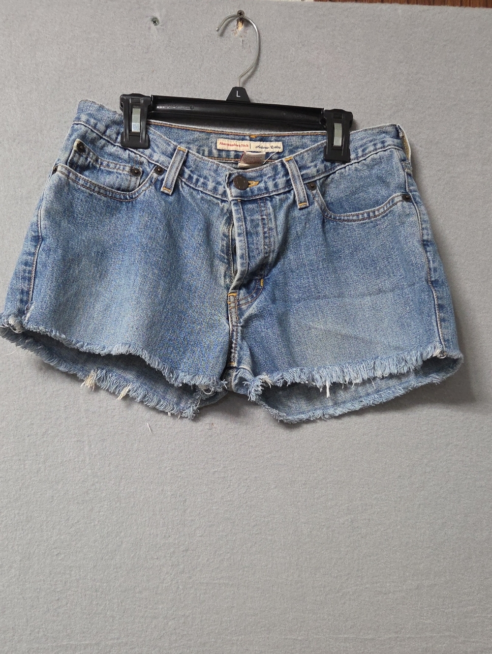 Vtg 90s Abercrombie & Fitch Made in USA Button Fly Denim Shorts Sz 2.